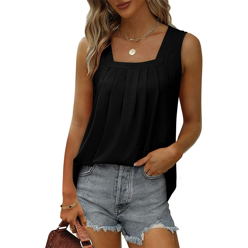 Women's Sleeveless Square Neck Tank Top for Leisure