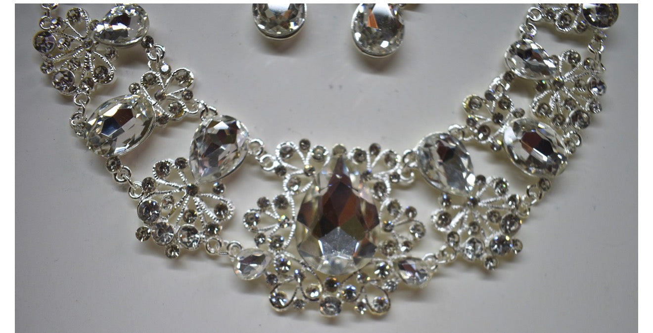 Bridal Jewelry Set with Necklace and Earrings