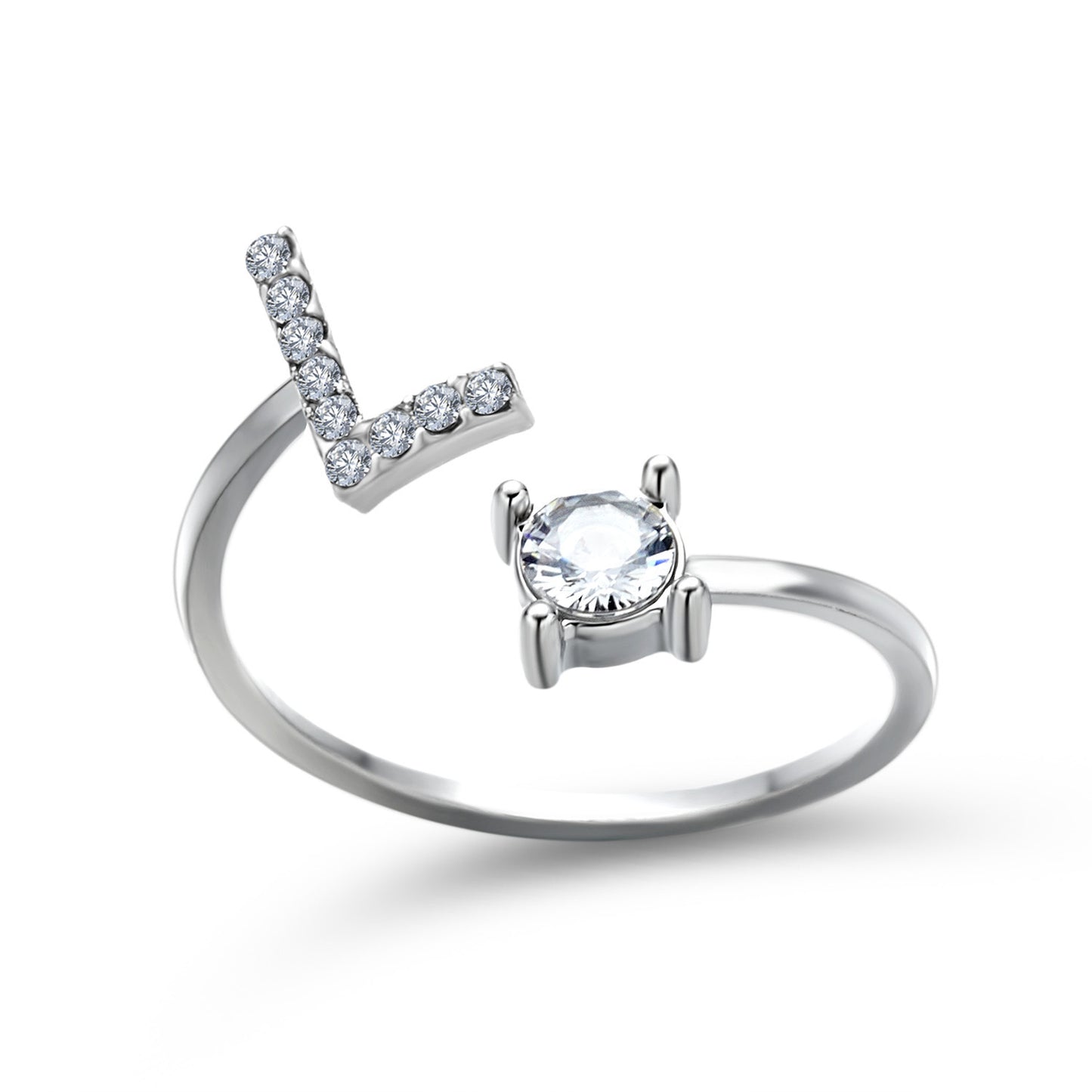Adjustable 26 Initial Letter Rings. Fashion Simple Elegant Jewelry for Women