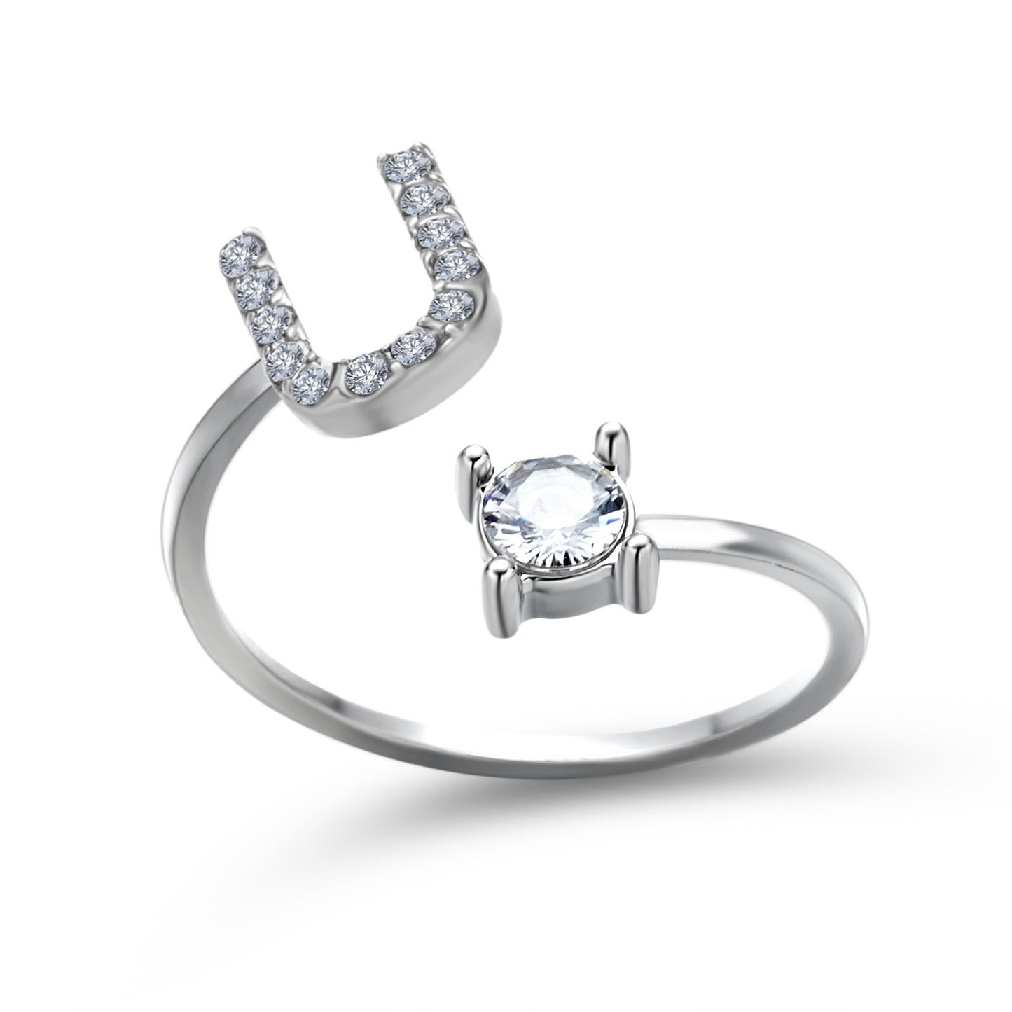 Adjustable 26 Initial Letter Rings. Fashion Simple Elegant Jewelry for Women