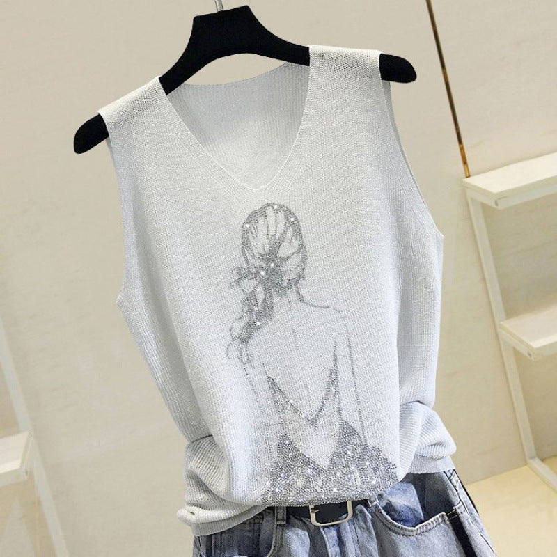Summer Women's Loose Fit Knitted Tank Top