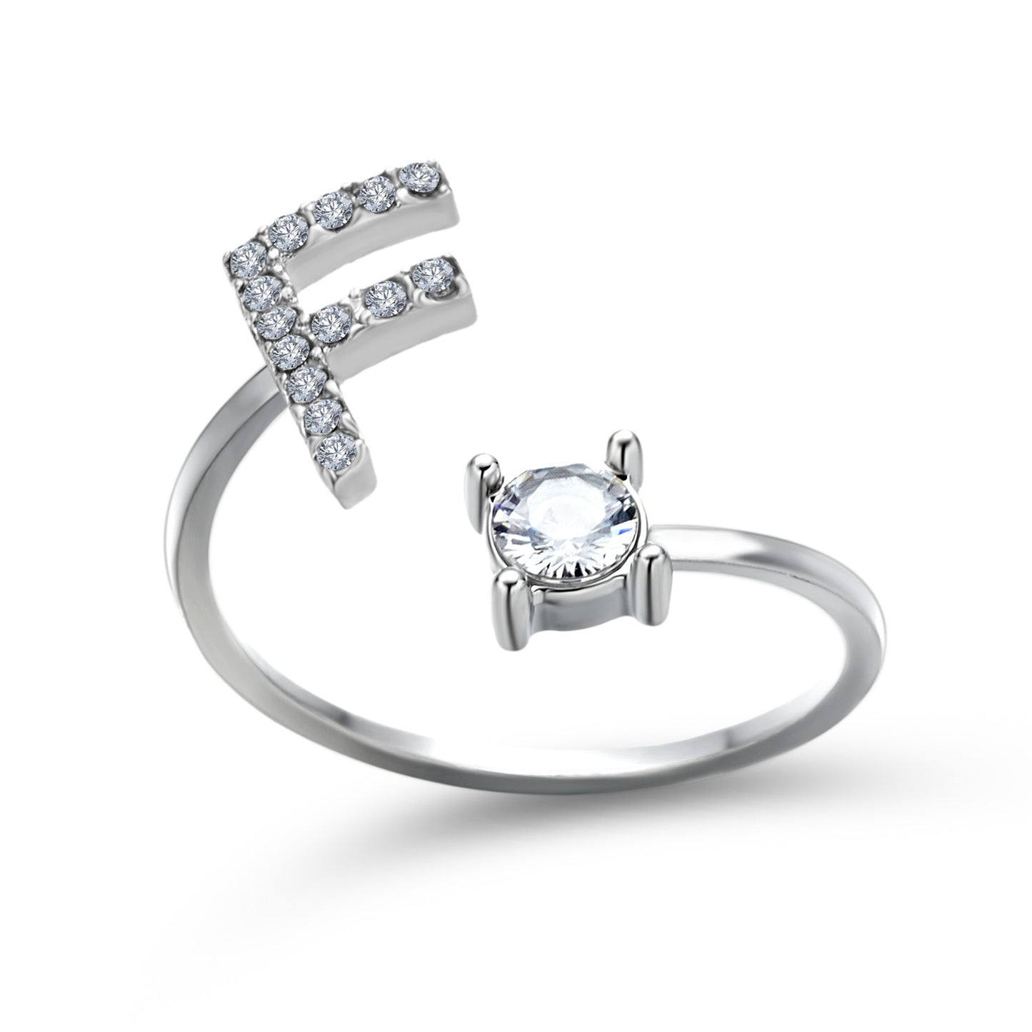 Adjustable 26 Initial Letter Rings. Fashion Simple Elegant Jewelry for Women