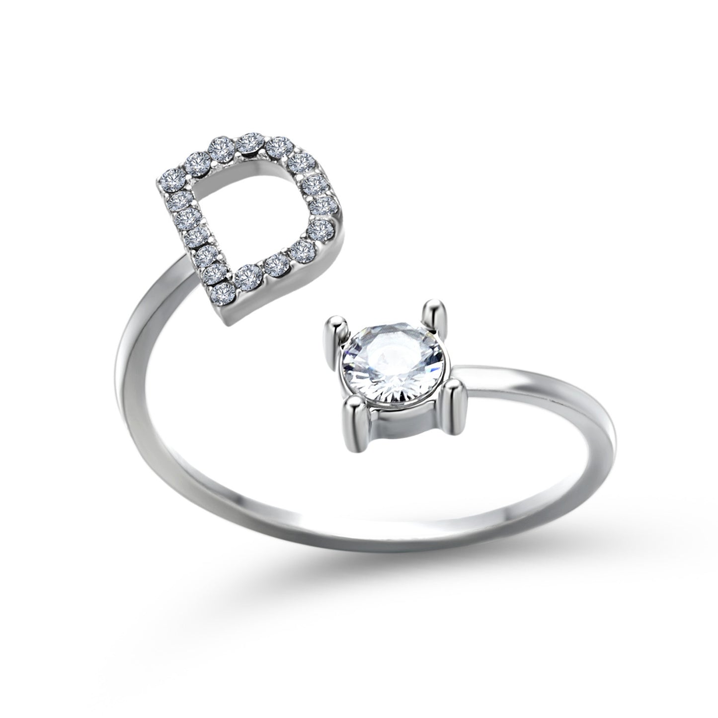 Adjustable 26 Initial Letter Rings. Fashion Simple Elegant Jewelry for Women