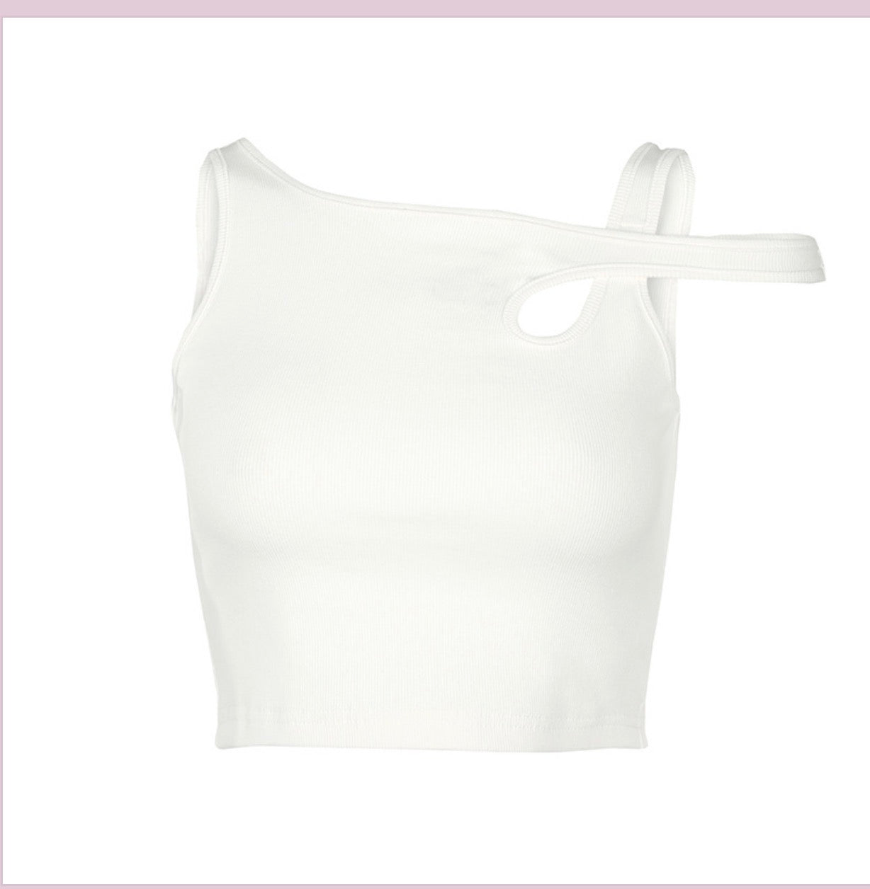 Women's Asymmetrical Ribbed Crop Top Tank Top