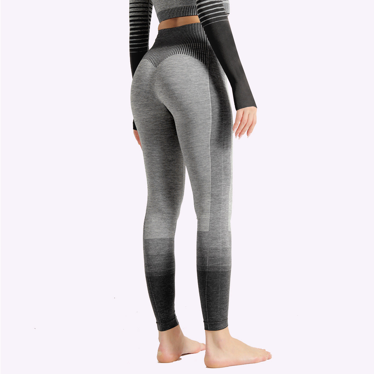Gym High Waist Women Knitted Workout Leggings. Running Yoga Pants