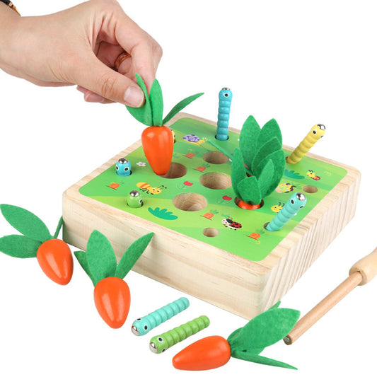 Children's Early Education Wooden Pull Carrot Puzzle Game