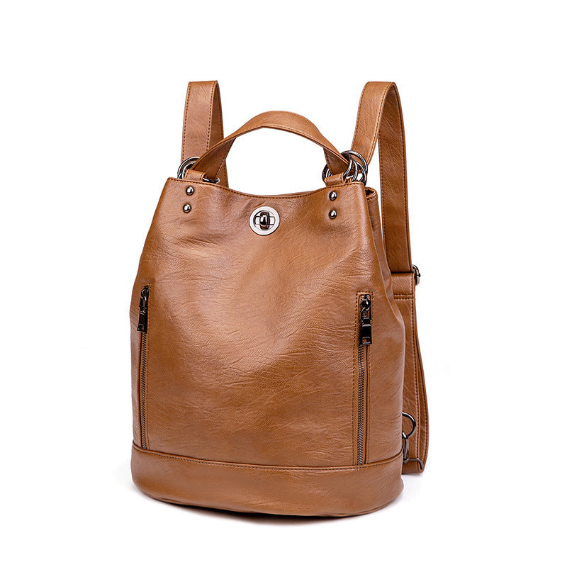 Leather Large Capacity Travel Backpack/ hand bags