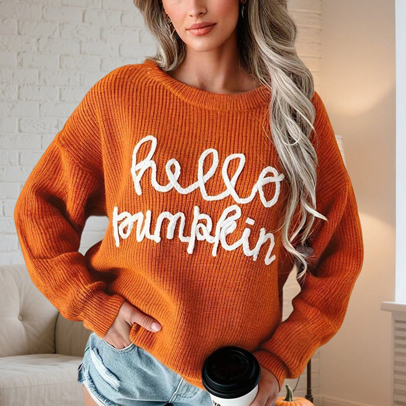 Women's Casual Round Neck Fall Winter Sweater Tops