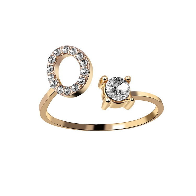 Adjustable 26 Initial Letter Rings. Fashion Simple Elegant Jewelry for Women