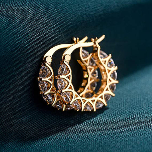 Stylish Cubic Zirconia Women Hoop Earrings for Daily Wear