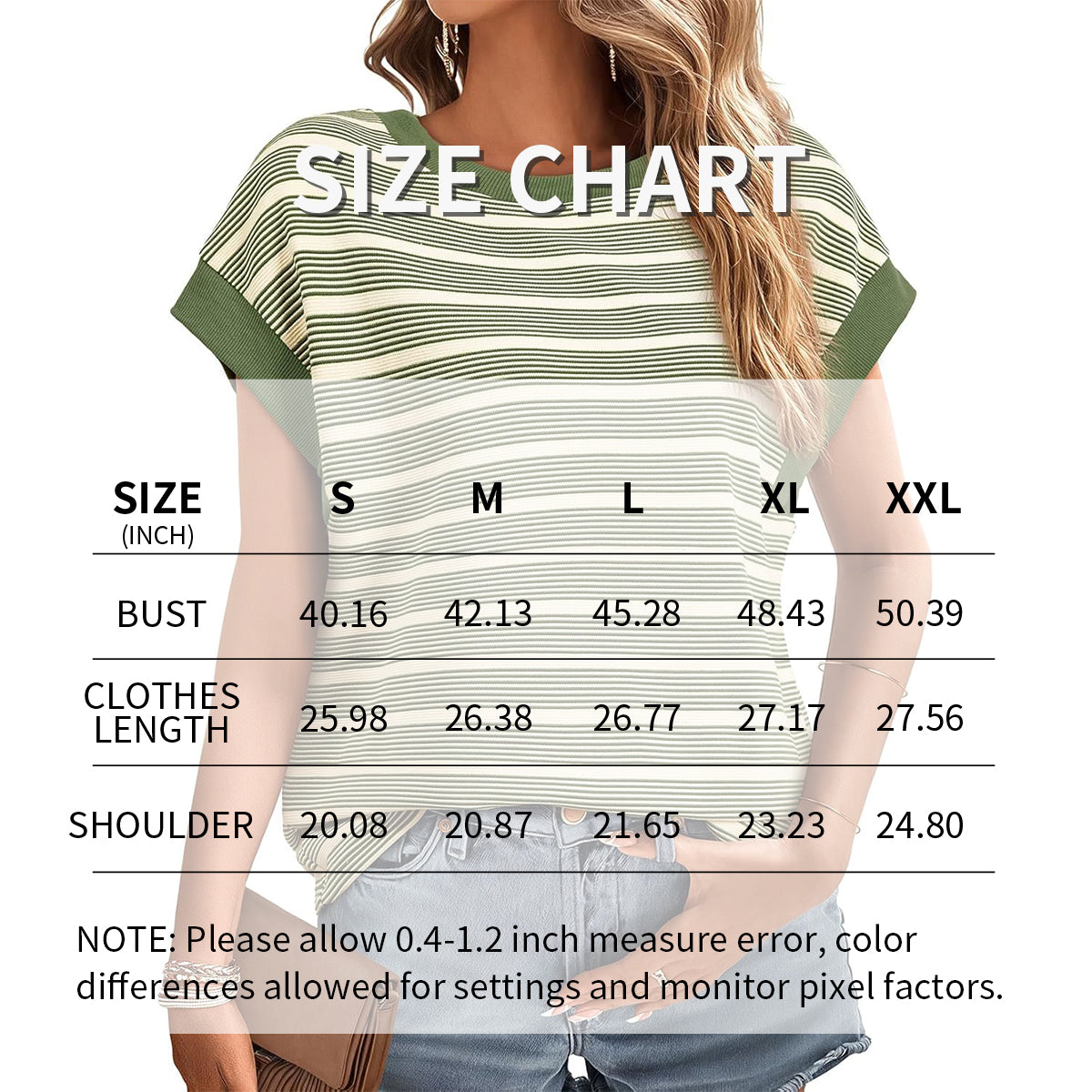 Women's Striped Short Sleeve T-Shirts. Casual Loose Fit Color Block Crew Neck Summer Tops
