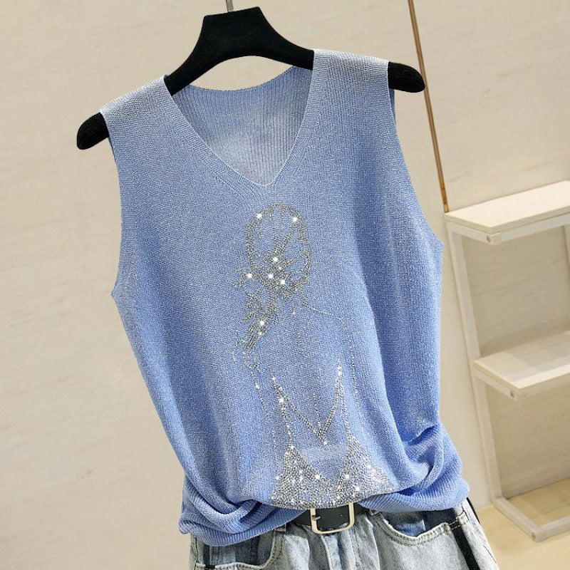 Summer Women's Loose Fit Knitted Tank Top