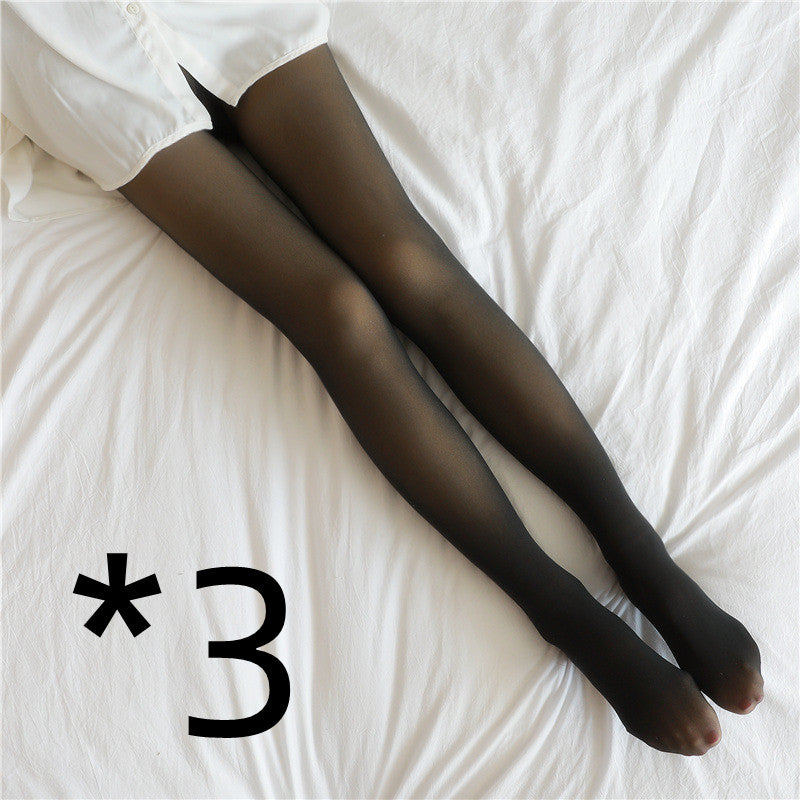 Translucent Fleece Lined Leggings.Tights Fall And Winter Warm Fleece Pantyhose, Women Thermal Winter Tights