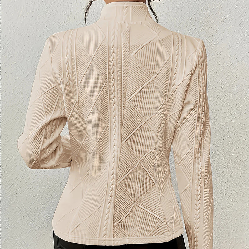 Women's Elegant Textured Open Front Blazer. Business Casual Work Office Blazer Jacket Suit