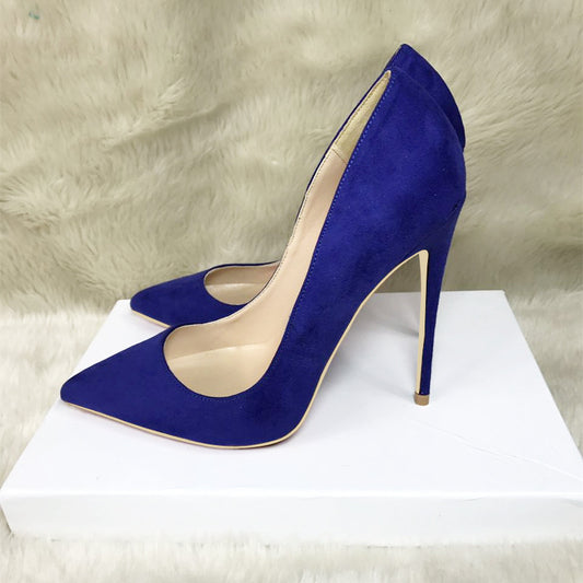 Suede stiletto high heels
