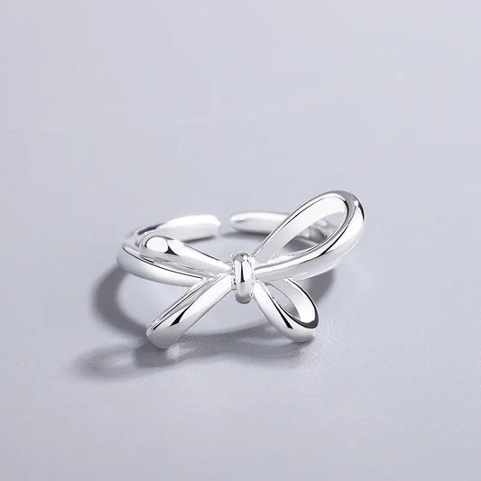Geometric Bow Ring for Women - Hong Kong Style Jewelry