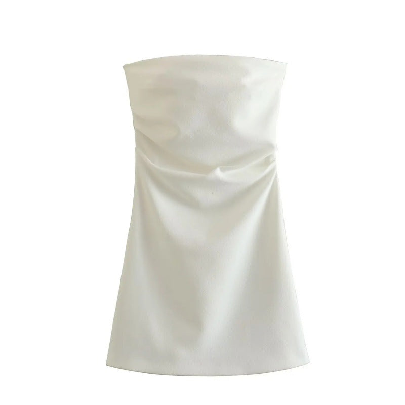 Autumn New Sexy Ruched Strapless Dress for Women