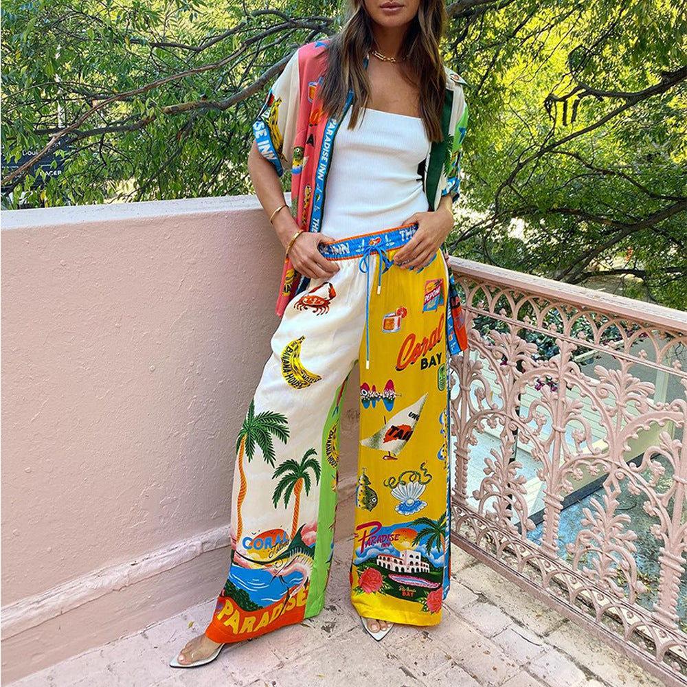Women's Casual Printed Two-Piece Set