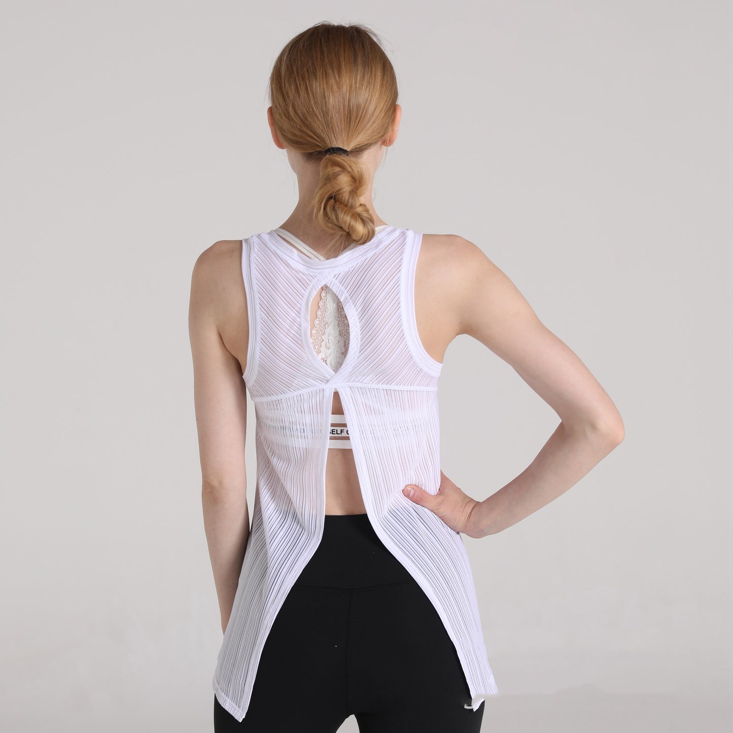 Summer Hollow Back Women's Yoga Tank Top (Two Wear)