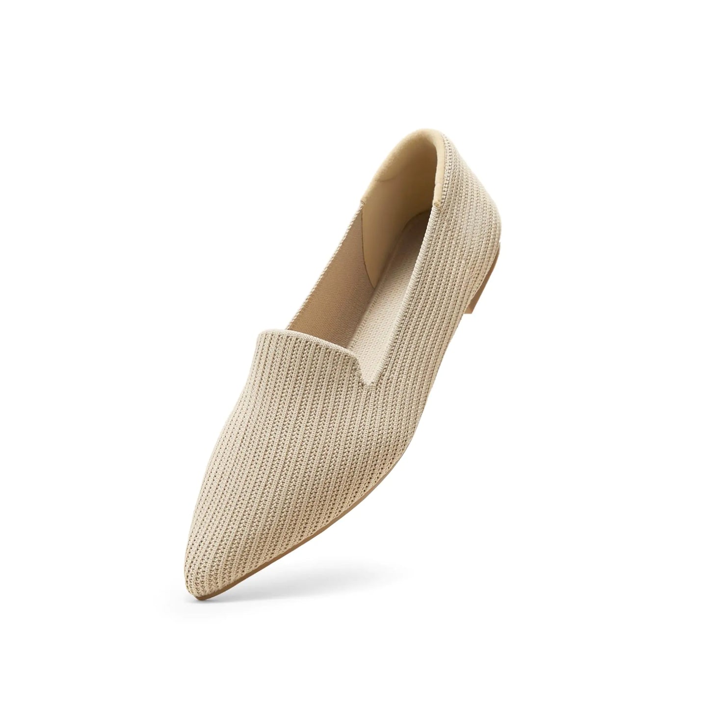 Women Flats Comfortable Pointed Toe shoes. Washable Knit Slip On Women loafers pumps for Office Work Casual
