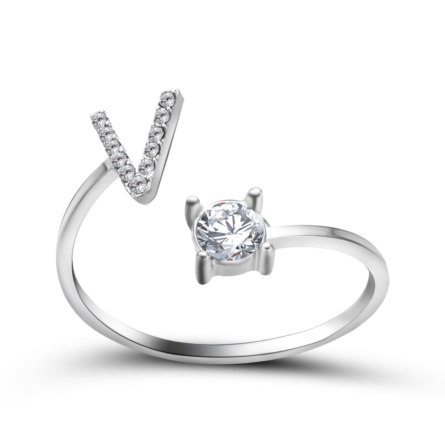 Adjustable 26 Initial Letter Rings. Fashion Simple Elegant Jewelry for Women