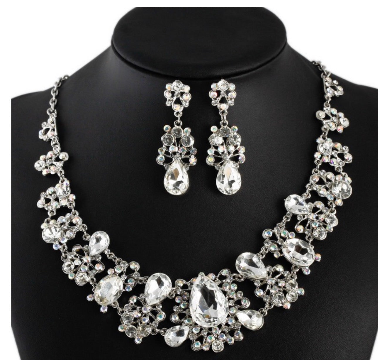 Bridal Jewelry Set with Necklace and Earrings