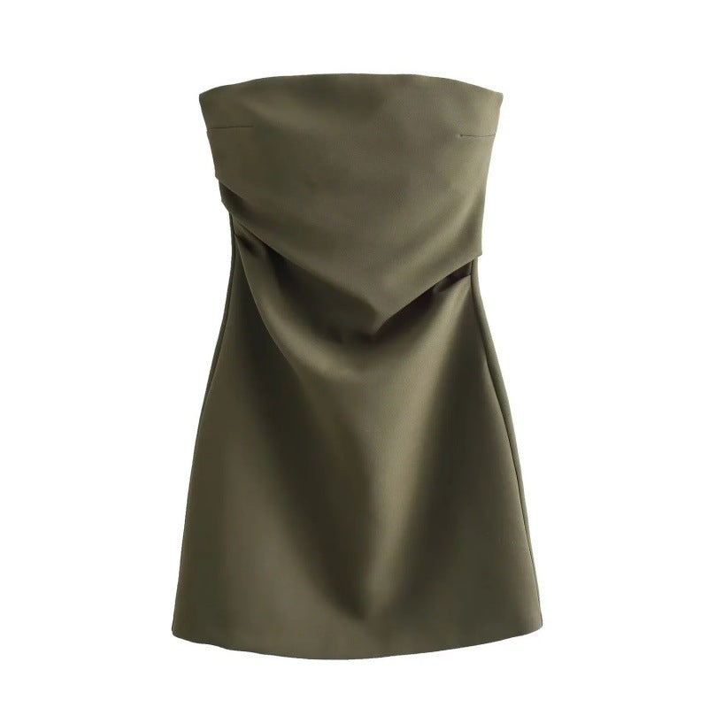 Autumn New Sexy Ruched Strapless Dress for Women