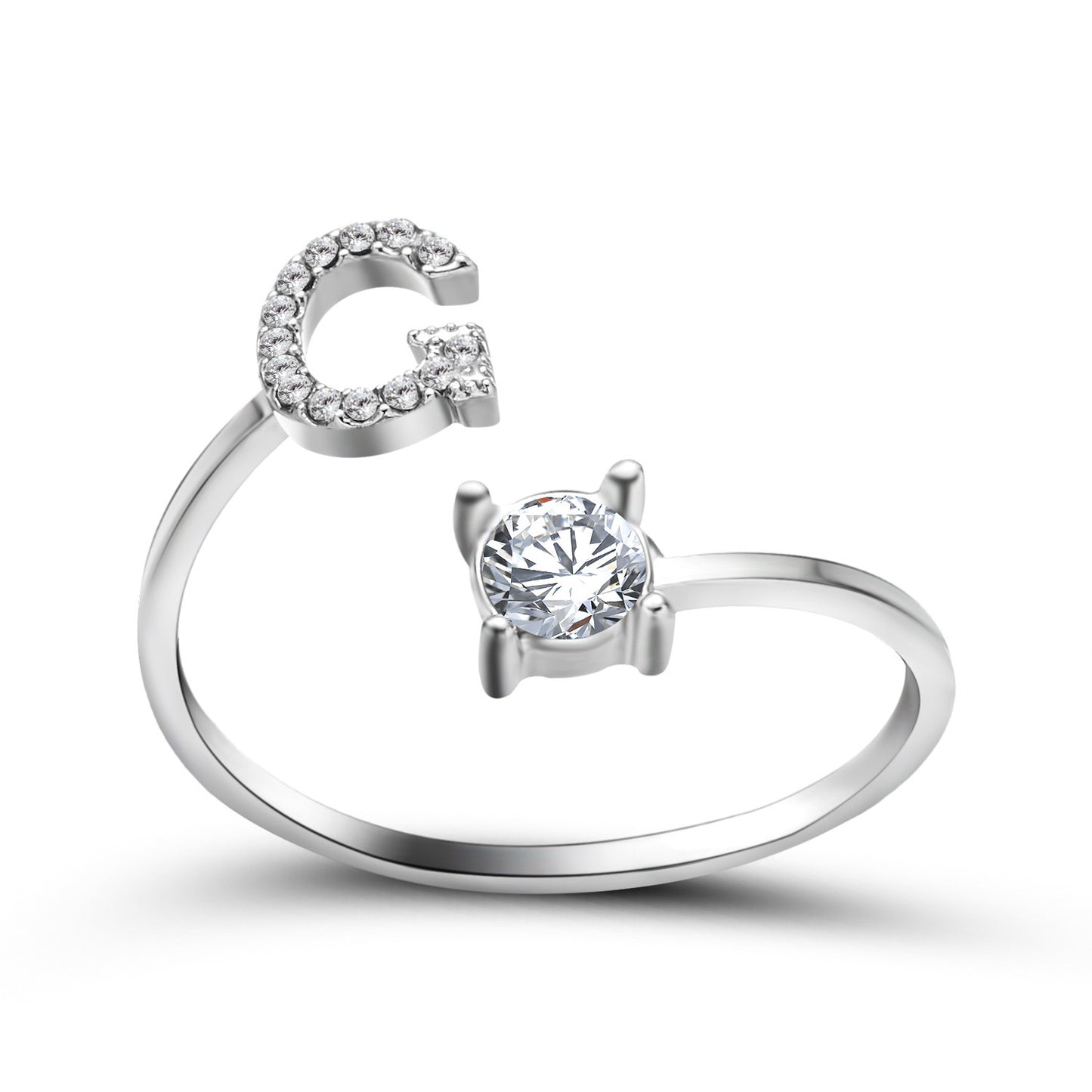 Adjustable 26 Initial Letter Rings. Fashion Simple Elegant Jewelry for Women