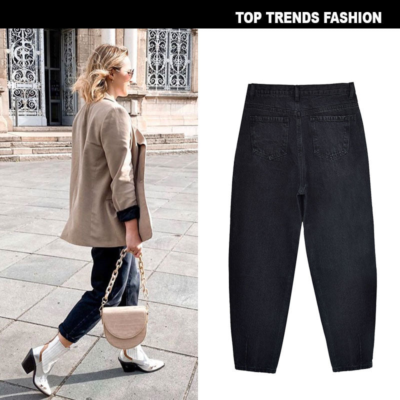 Loose denim trousers