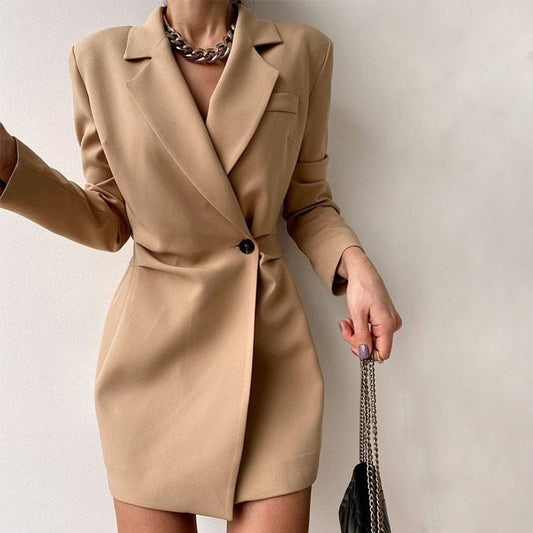 Professional Long Sleeve Lapel Suit Dress