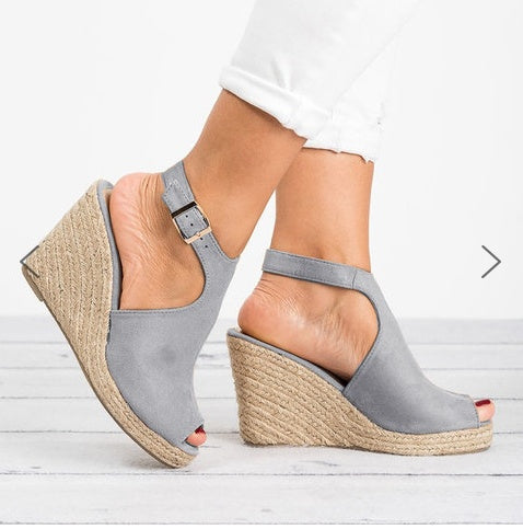 Women Peep Toe Platform Sandals. Spartan Summer high heels Wedges.