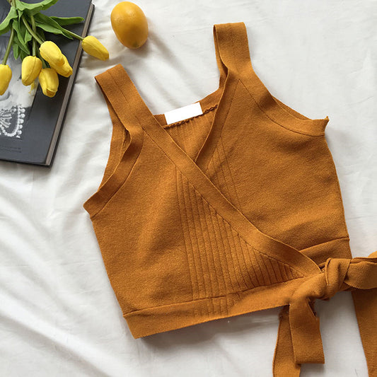 Women's Summer Fashion V-Neck Knitted Tank Top