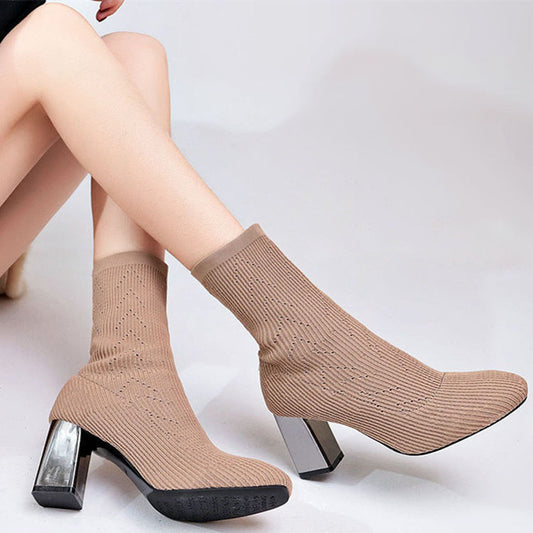 Elastic women high heels boots