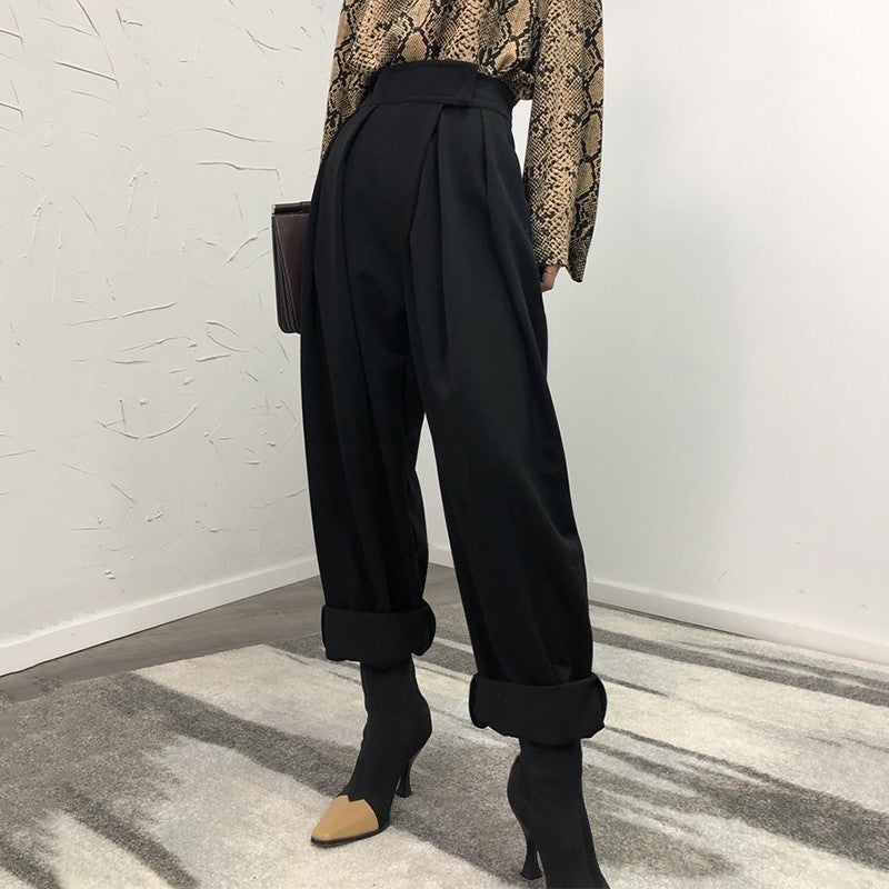High waist loose wide leg pants