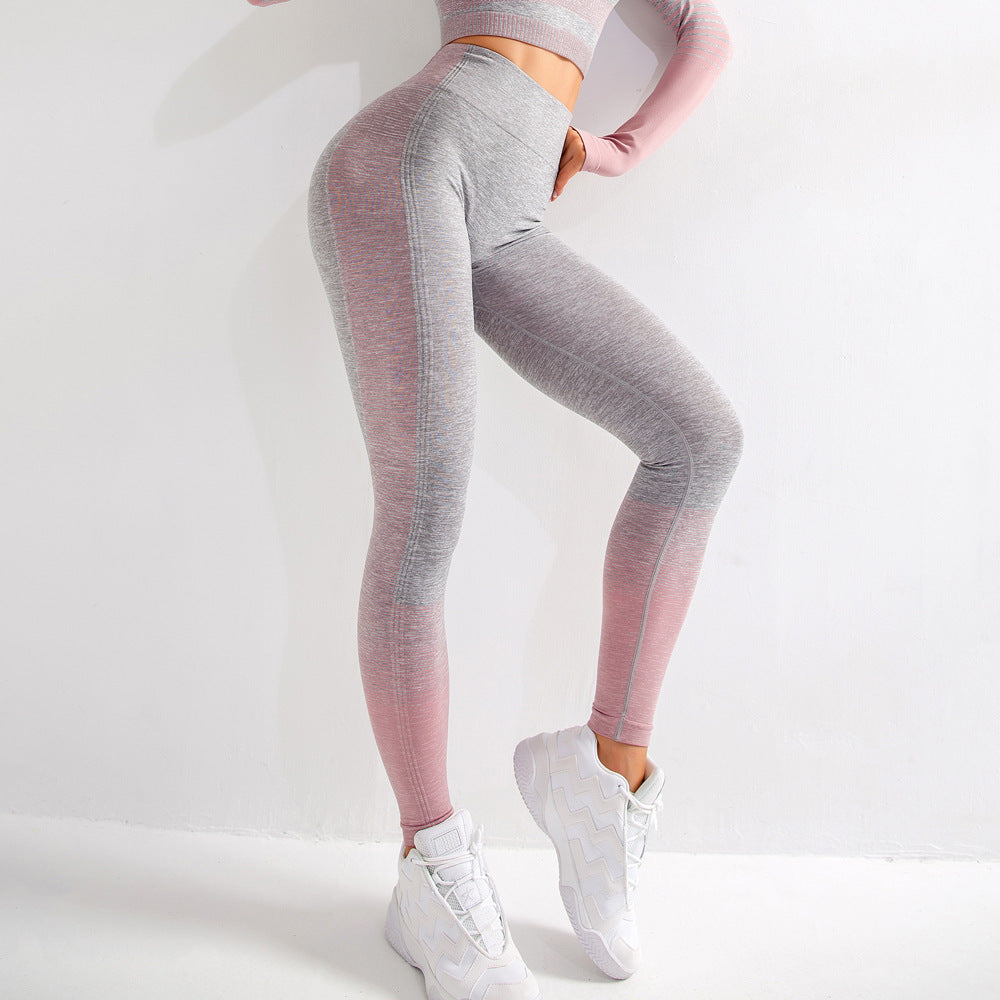 Gym High Waist Women Knitted Workout Leggings. Running Yoga Pants
