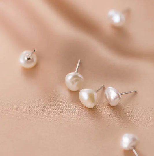 Nina 925 Baroque Pearl Earrings for Women
