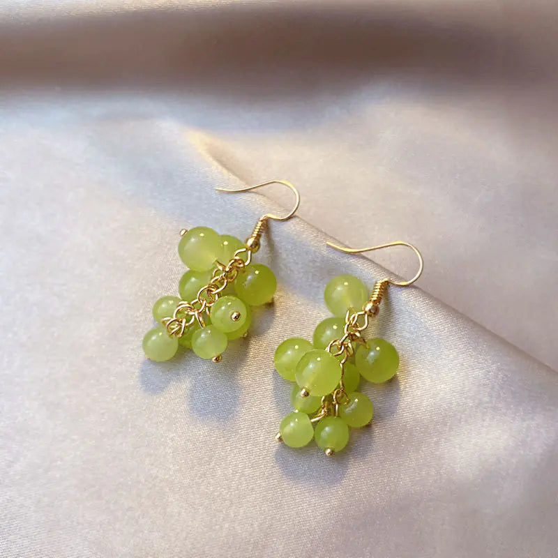 Fresh Fruit Grape Earrings for Women