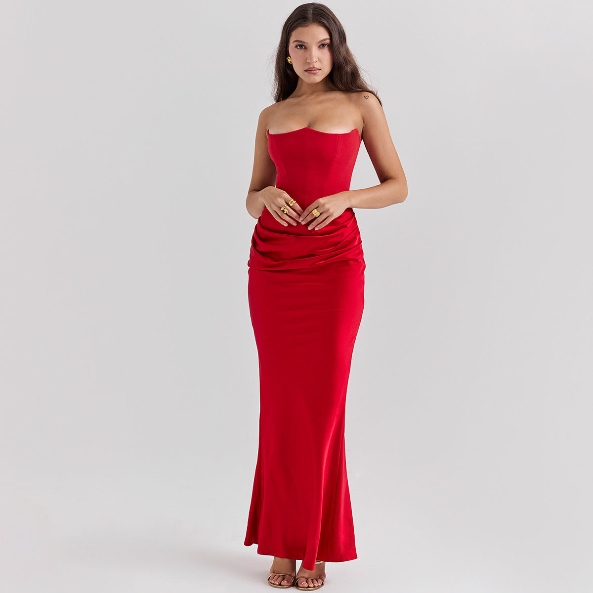 Slim Tube Top Sexy Fashion long Dresses. Bandeau Backless Evening Dress for Women