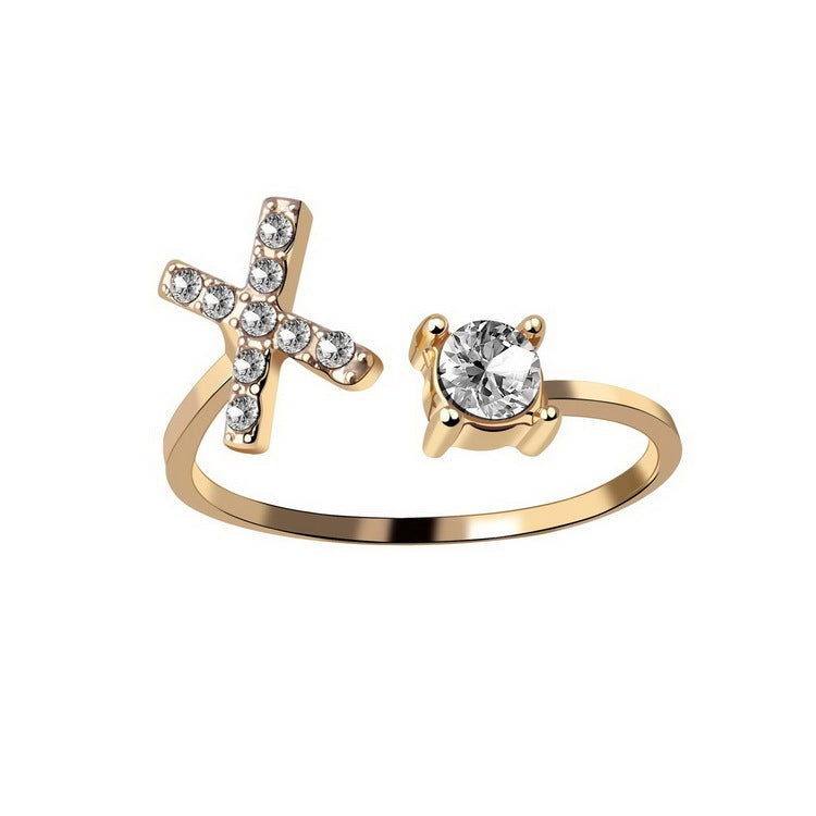 Adjustable 26 Initial Letter Rings. Fashion Simple Elegant Jewelry for Women