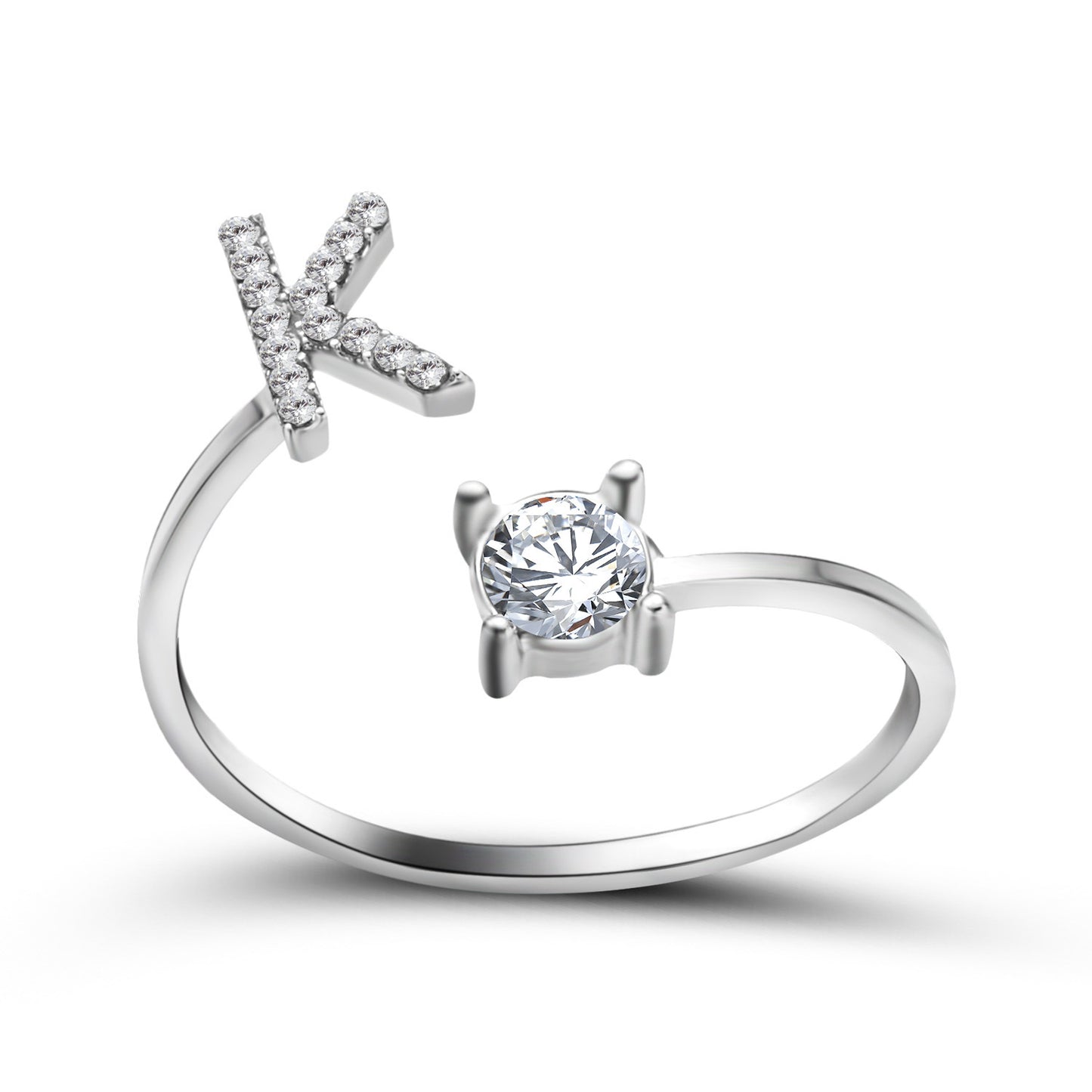 Adjustable 26 Initial Letter Rings. Fashion Simple Elegant Jewelry for Women
