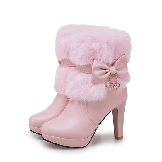 Sweet Princess Autumn And Winter Short Snow Women Boots
