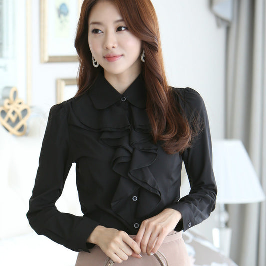 Women's Versatile Chiffon Lace Professional Shirt