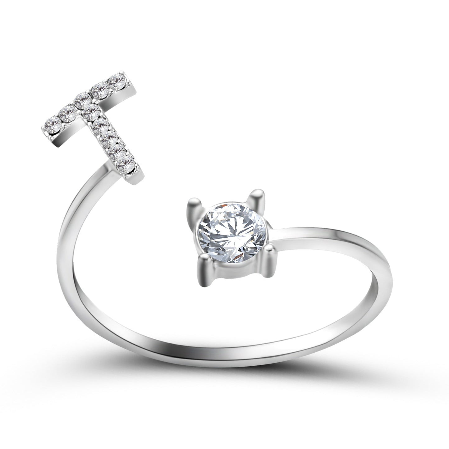 Adjustable 26 Initial Letter Rings. Fashion Simple Elegant Jewelry for Women