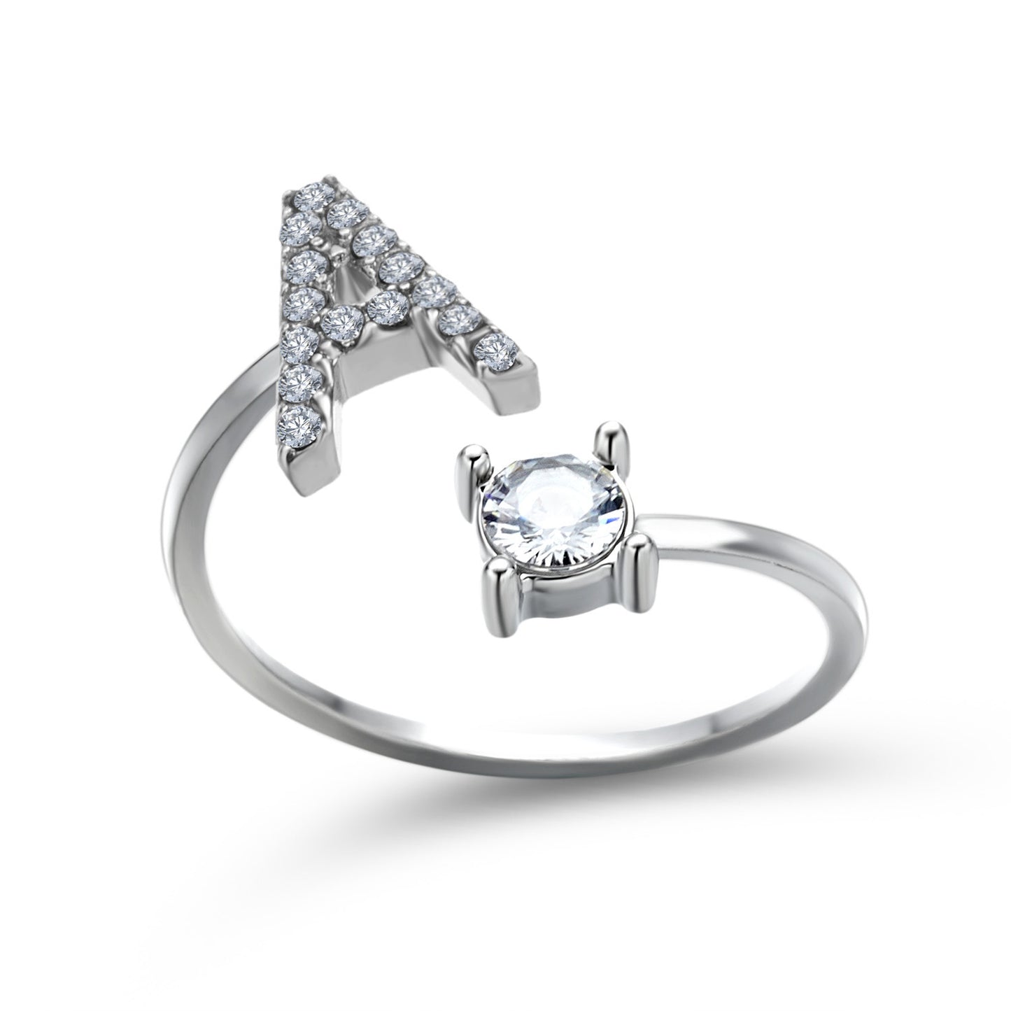 Adjustable 26 Initial Letter Rings. Fashion Simple Elegant Jewelry for Women