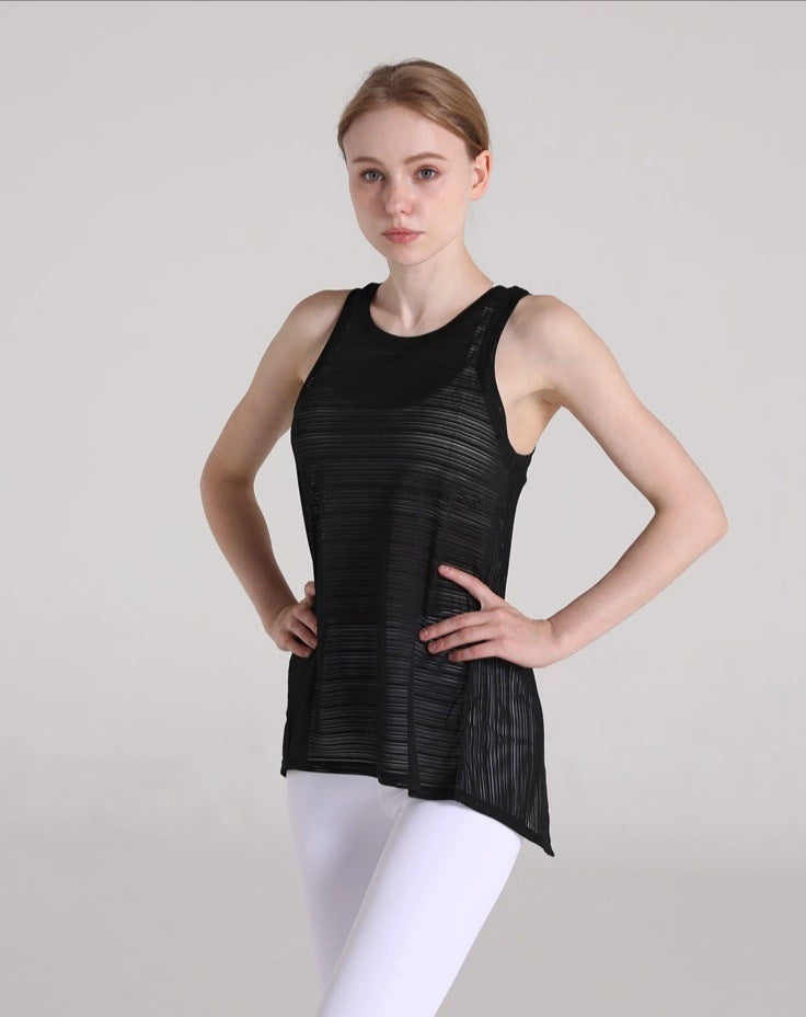 Summer Hollow Back Women's Yoga Tank Top (Two Wear)