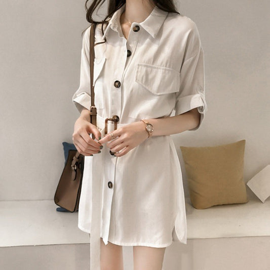 Women's short sleeve mid-length shirt
