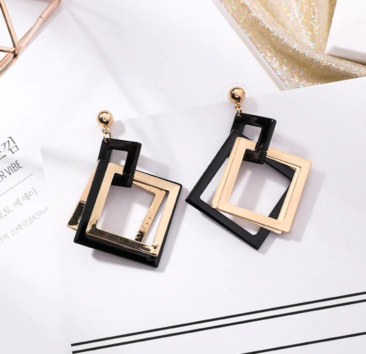 Geometric Square Acrylic Earrings for Women