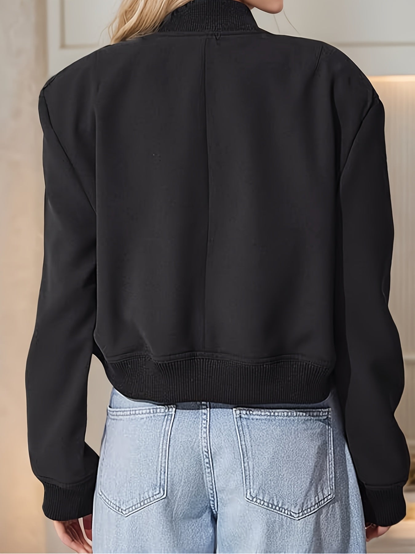 Women's Jacket Suitable For Autumn And Winter Wear, With Button Closure And Large Pocket Design