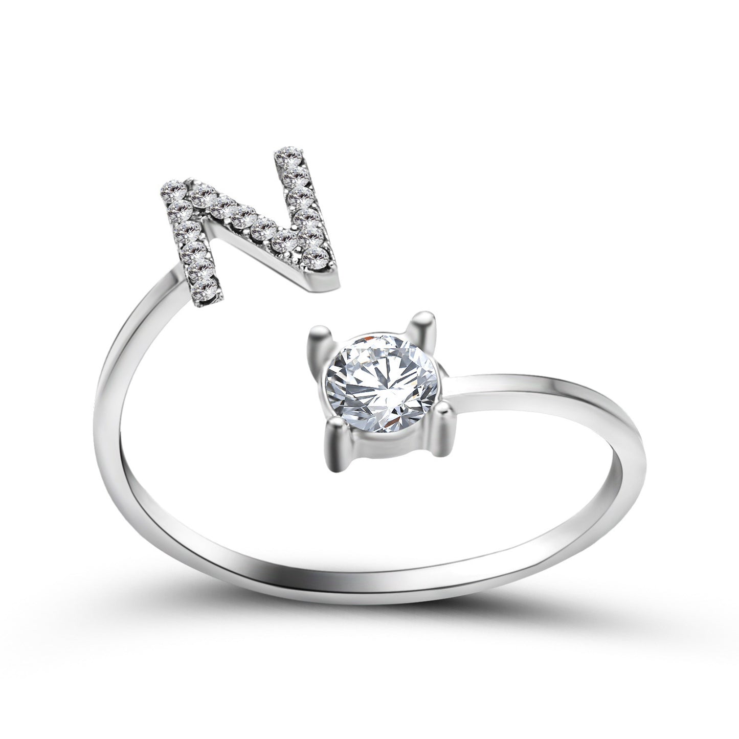 Adjustable 26 Initial Letter Rings. Fashion Simple Elegant Jewelry for Women