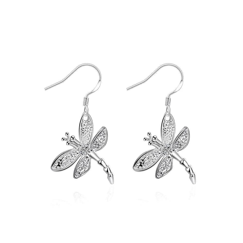Stylish Dragonfly Earrings with Rhinestones for Women